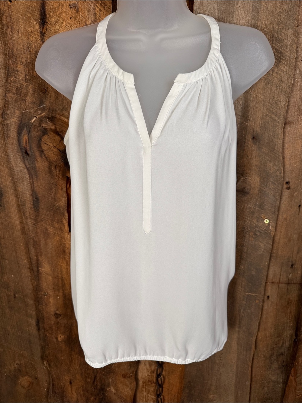 LOFT Cream Halter Split-V Sleeveless Camisole